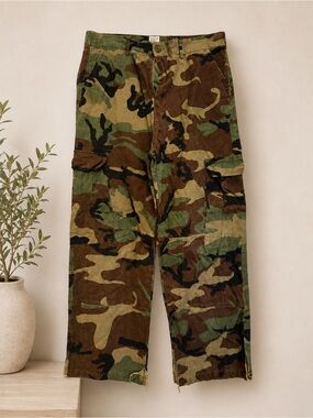 Women’s Camo Cargo Pants - Olive Green